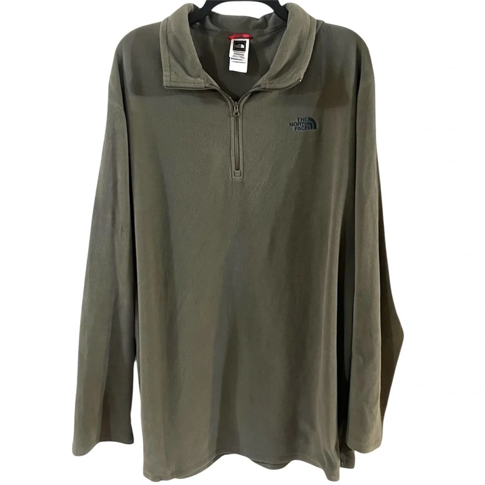 The North Face Men’s KhakiGreen Polartec Classic Fleece Pullover Sweatshirt XXXL - Picture 1 of 7